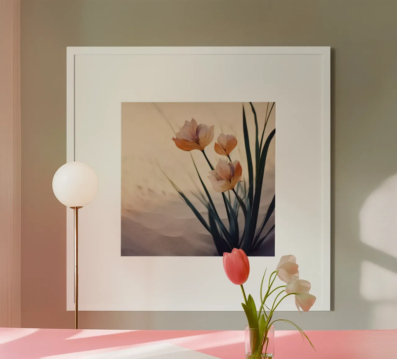 Dune Flowers No 2 poster con telaio in plastica da treechild
