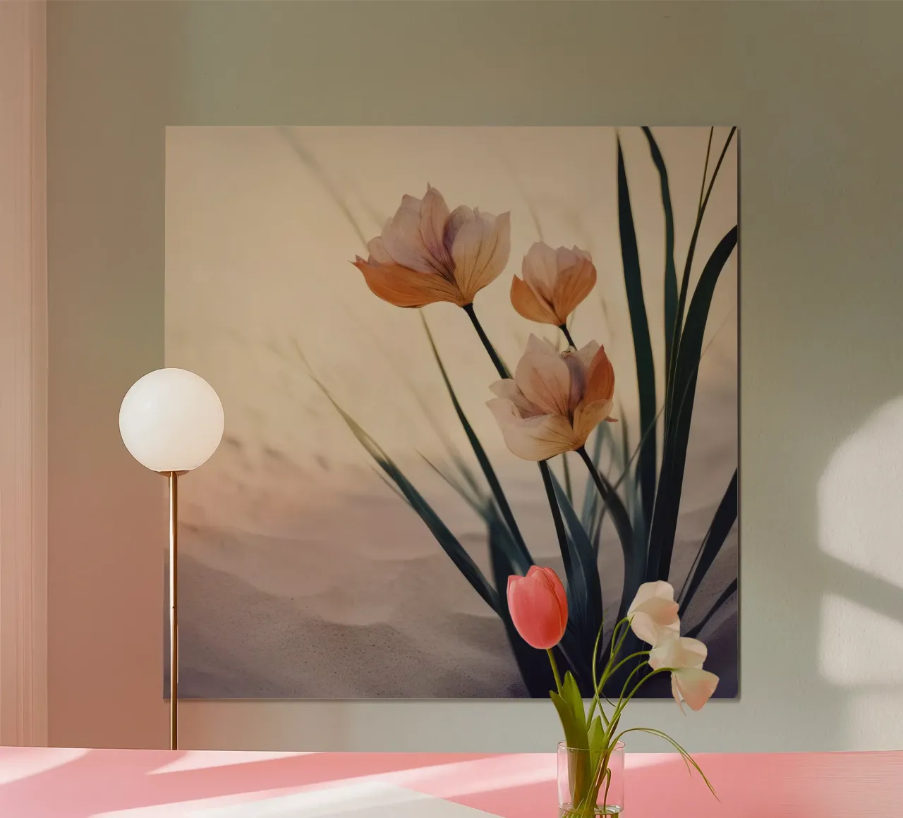 Dune Flowers No 2 poster con telaio in plastica da treechild
