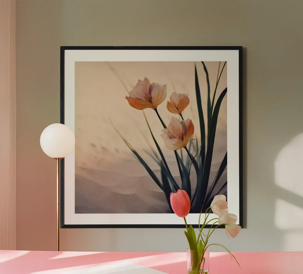 Dune Flowers No 2 poster con telaio in plastica da treechild