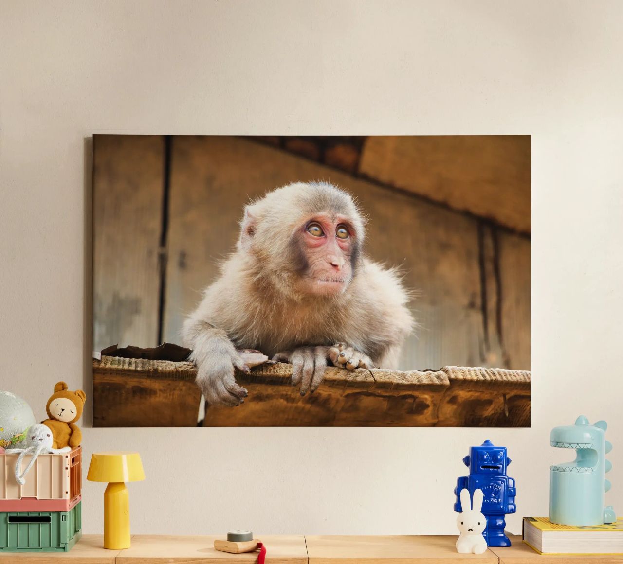 Japanischer Makake Porträt - Tierfotografie Leinwand von Ben & Clo creations