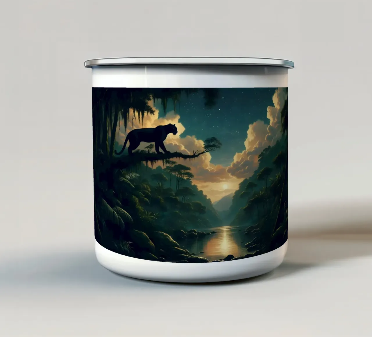 PANTHERE NOIRE tazza in smalto da RUBIANT ART