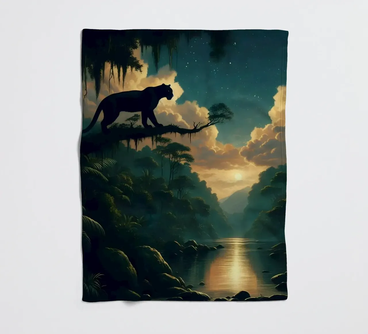 PANTHERE NOIRE coperta in pile da RUBIANT ART