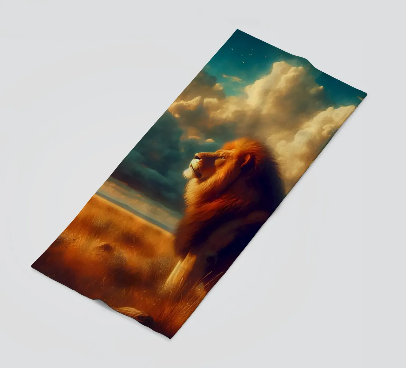 LION beach towel by RUBIANT ART