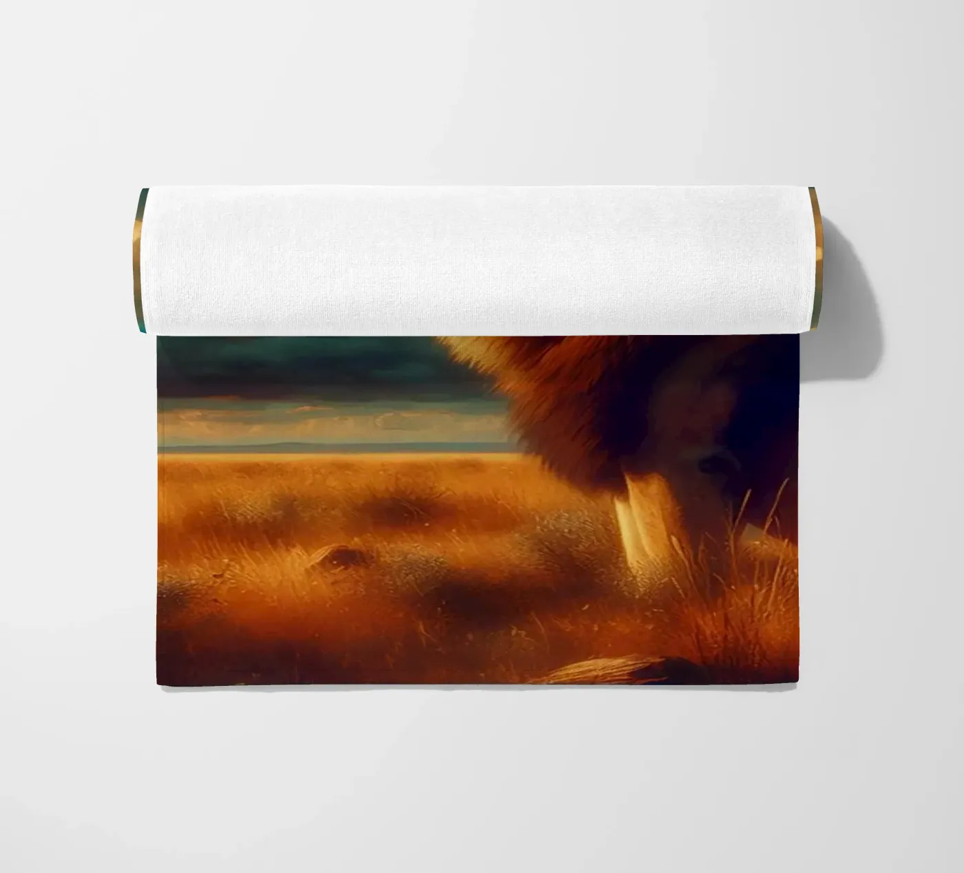 LION beach towel by RUBIANT ART