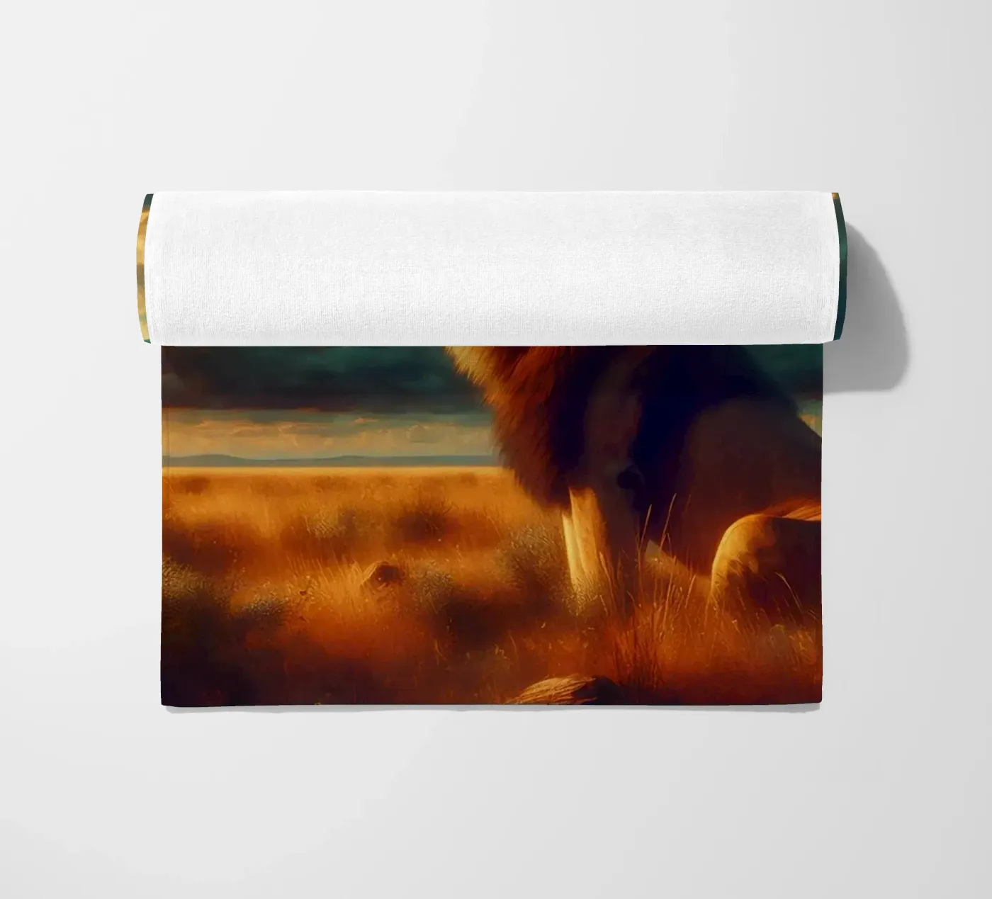 LION beach towel by RUBIANT ART