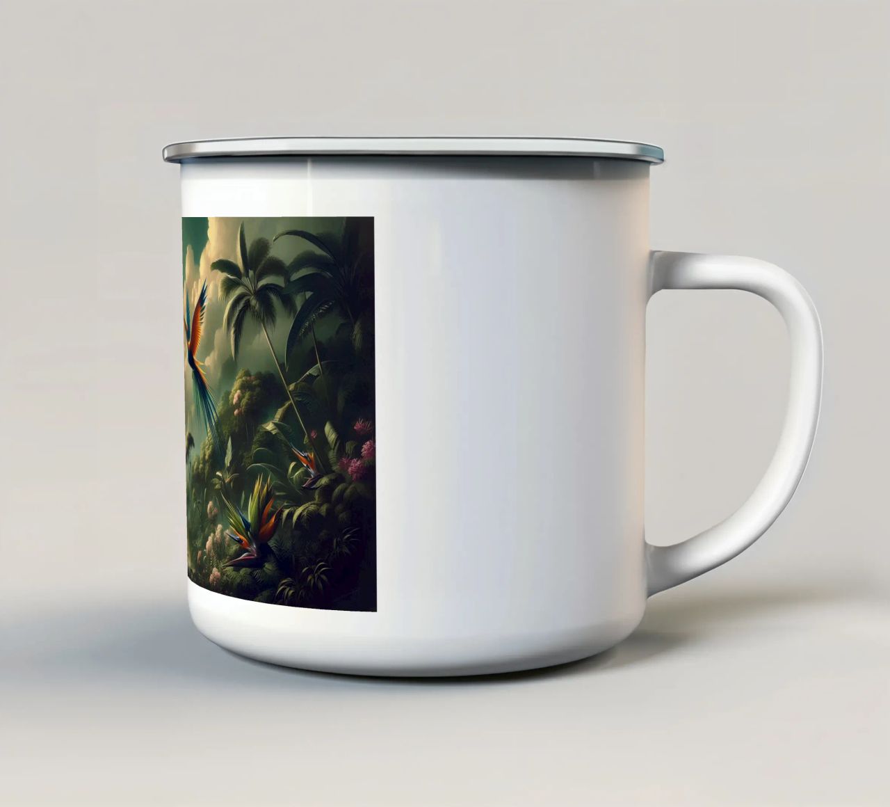 UCCELLO DEL PARADISO tazza in smalto da RUBIANT ART