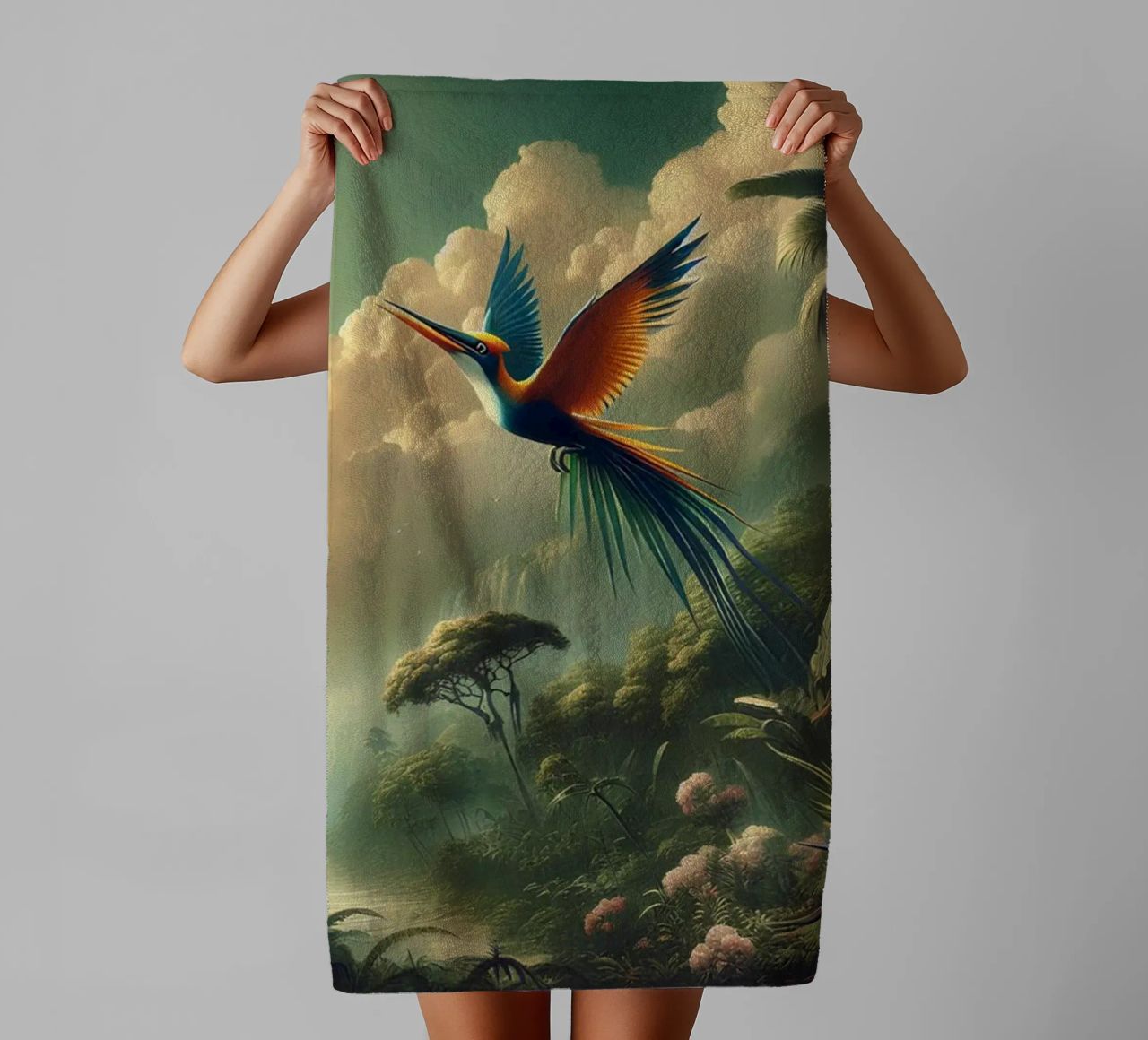 BIRD OF PARADISE towel by RUBIANT ART