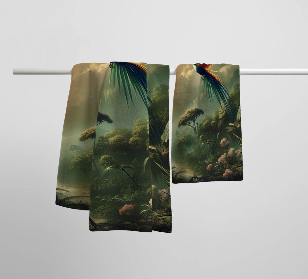 BIRD OF PARADISE towel by RUBIANT ART