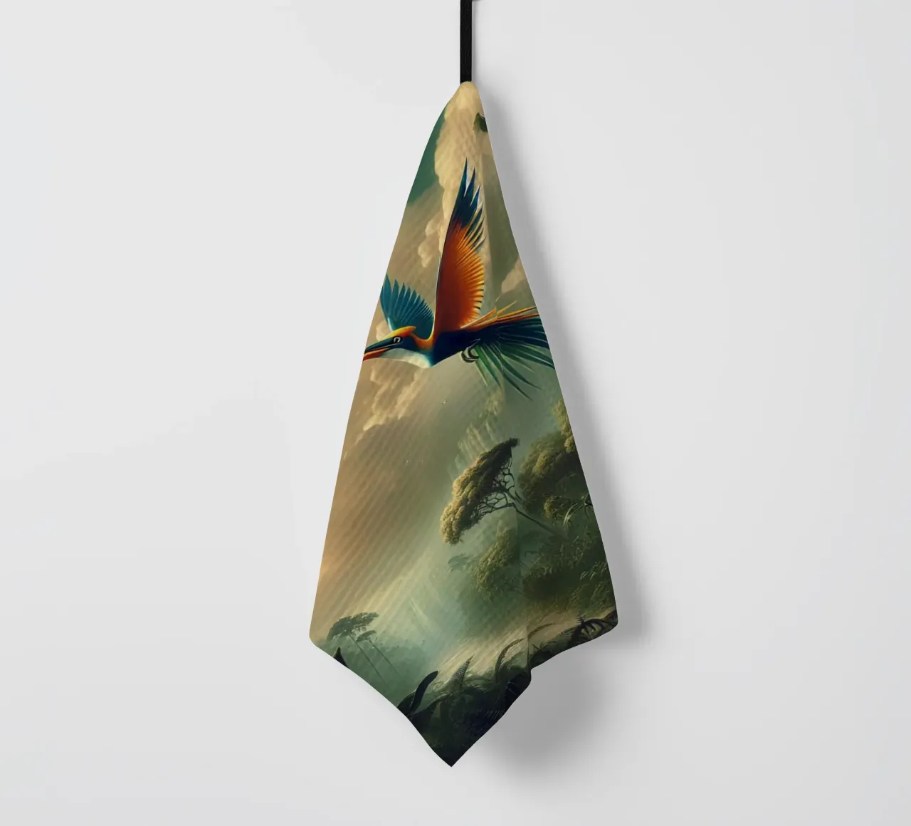 OISEAU DU PARADIS torchon de RUBIANT ART
