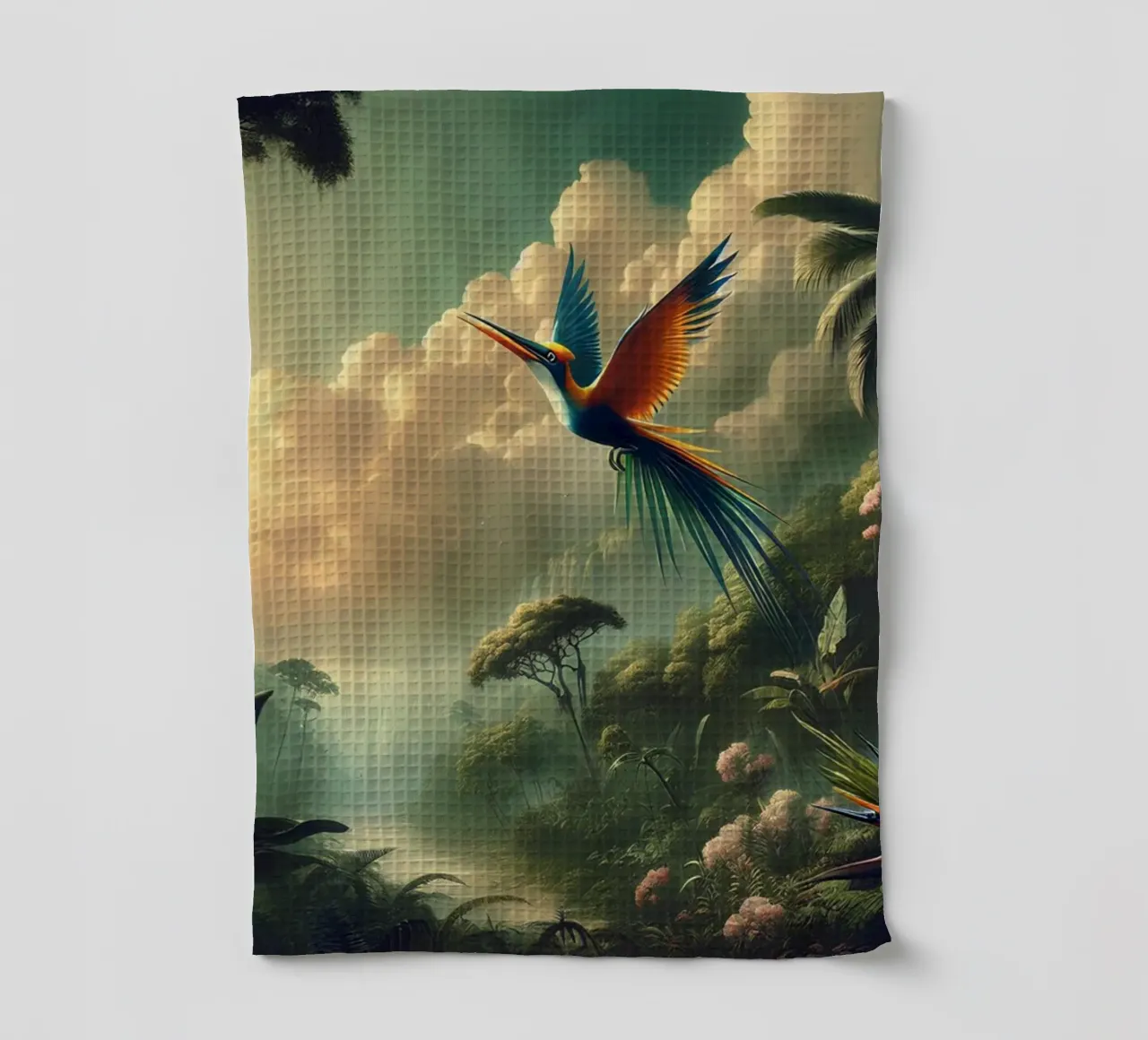 OISEAU DU PARADIS torchon de RUBIANT ART