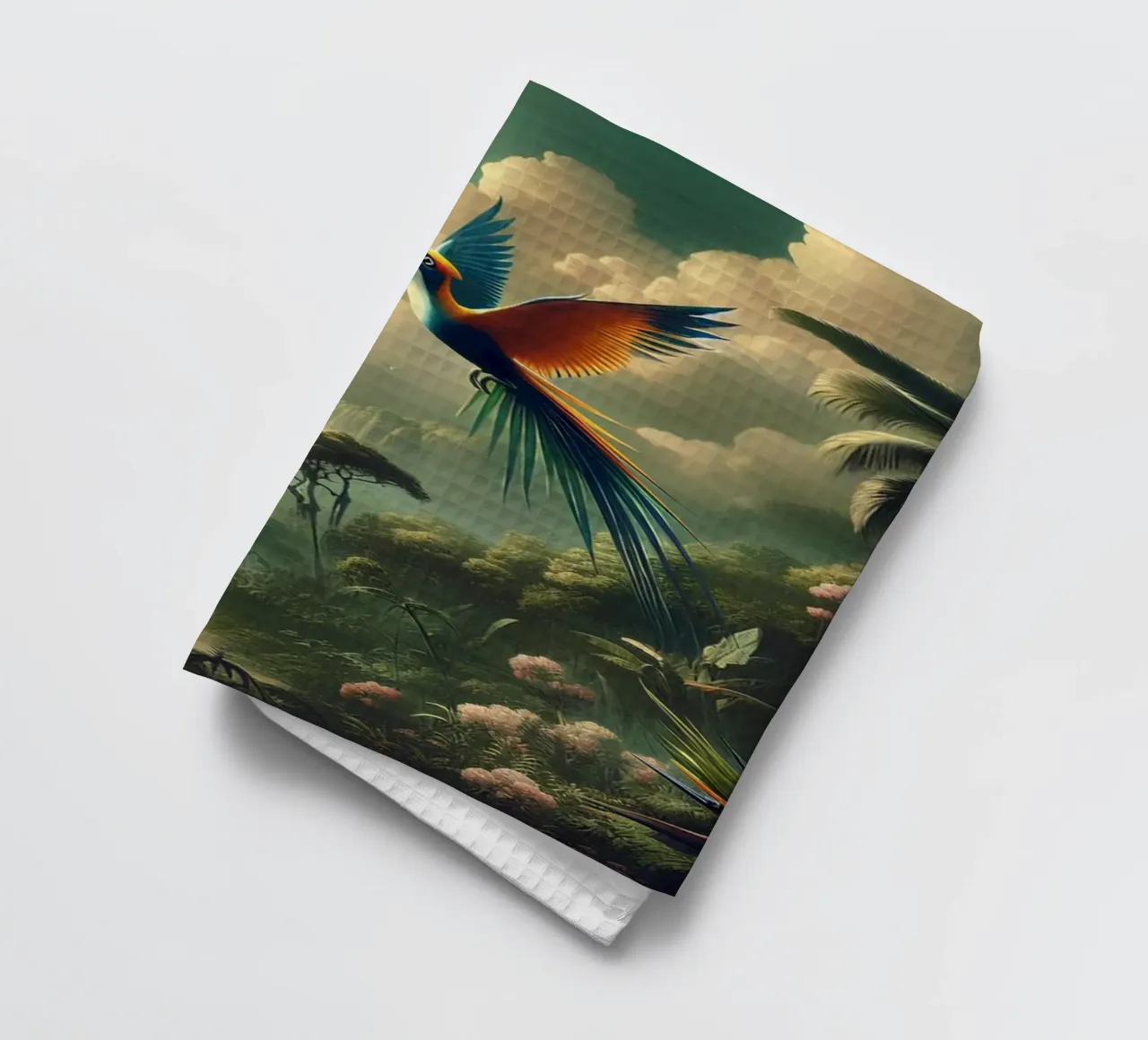 OISEAU DU PARADIS torchon de RUBIANT ART