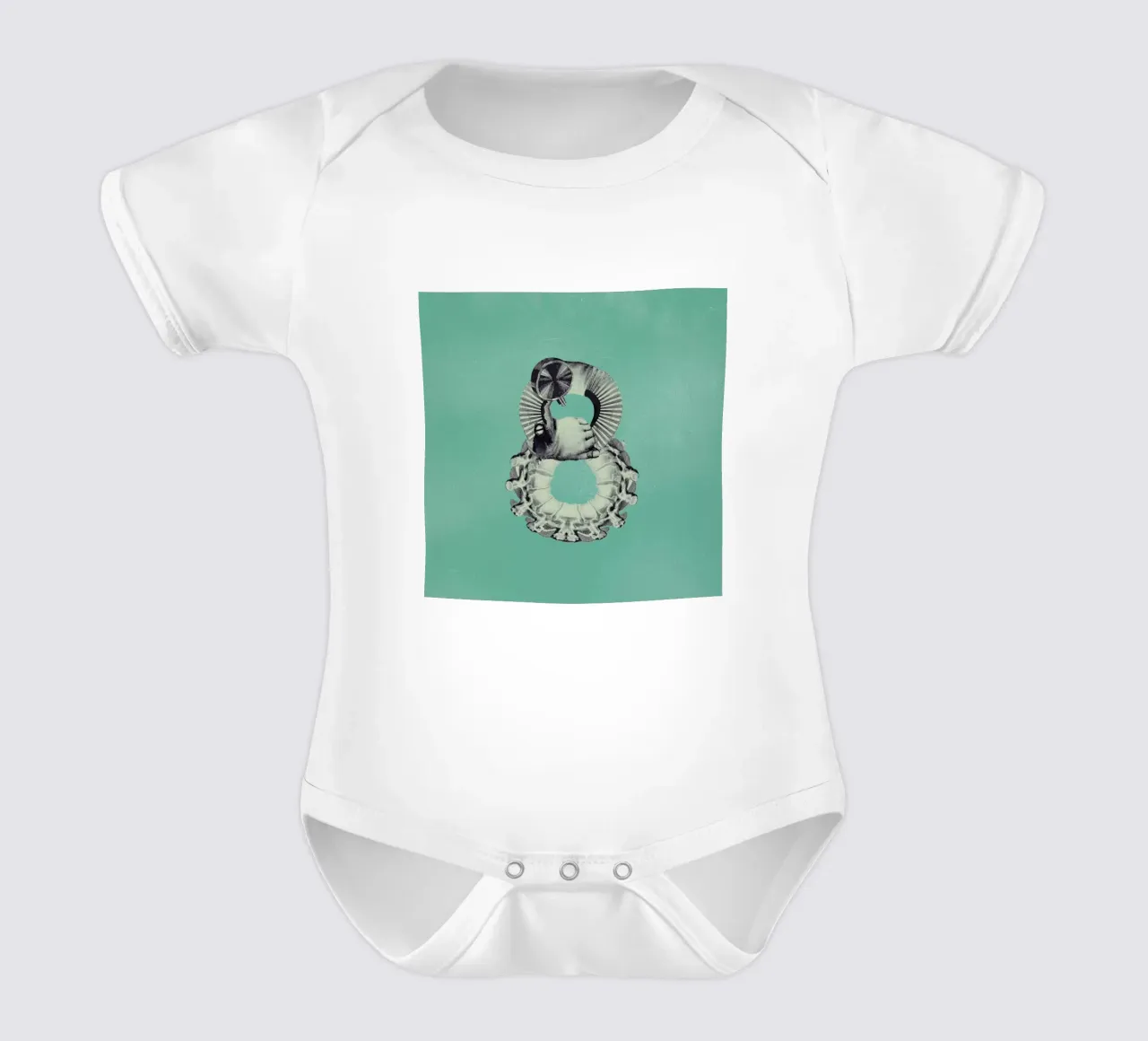 Steampunk Alphabet Number 8 body neonato maniche corte da Birgit Palma