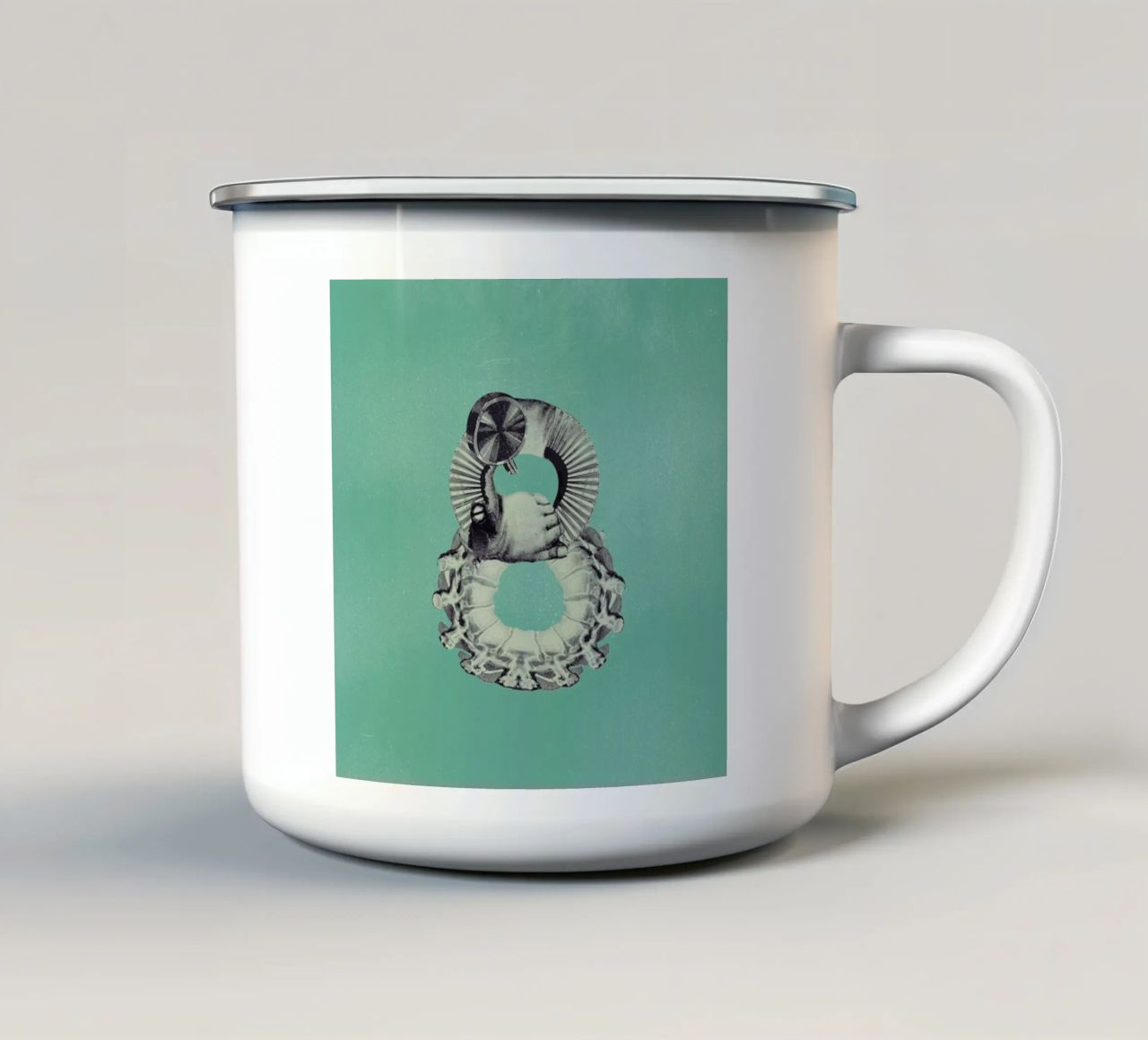 Steampunk Alphabet Number 8 tazza in smalto da Birgit Palma