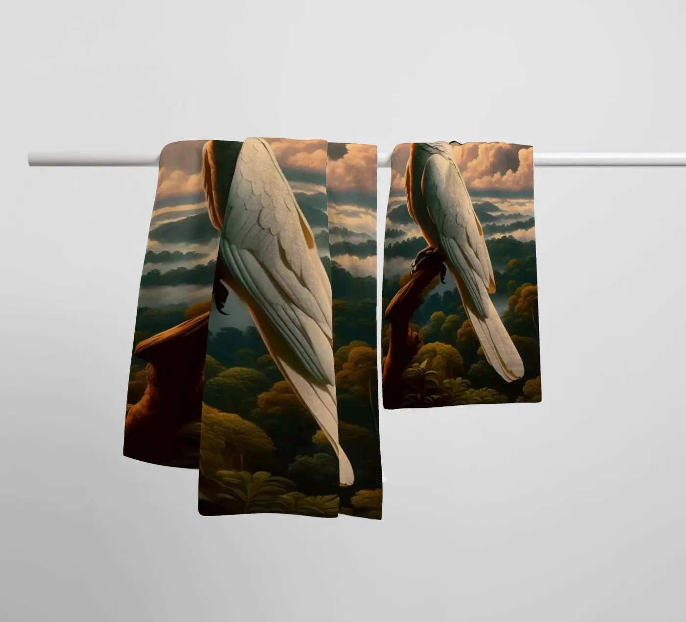 CACATOES badhanddoek van RUBIANT ART
