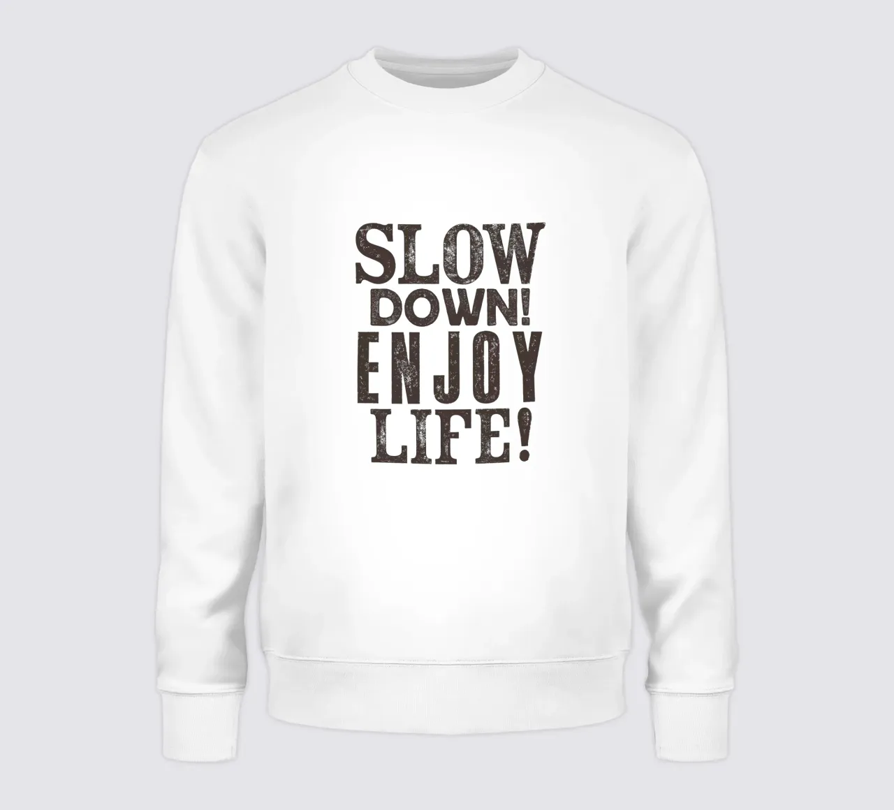 Rallentare! Enjoy Life Design tipografico in nero felpa da THE MOTIVATED TYPE