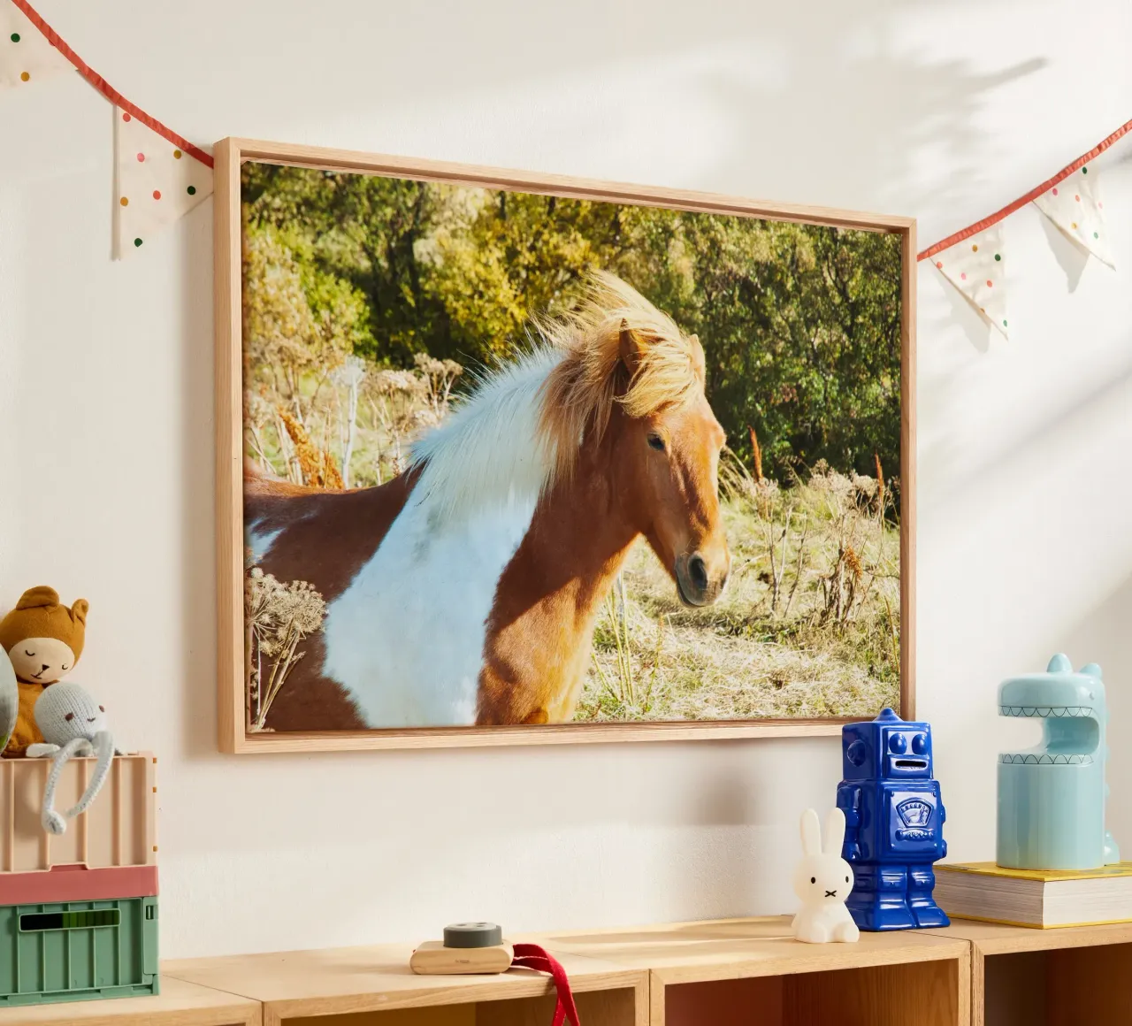 Photographie d'un cheval islandais majestueux dans un cadre naturel toile avec Caisse américaine de Ben & Clo creations