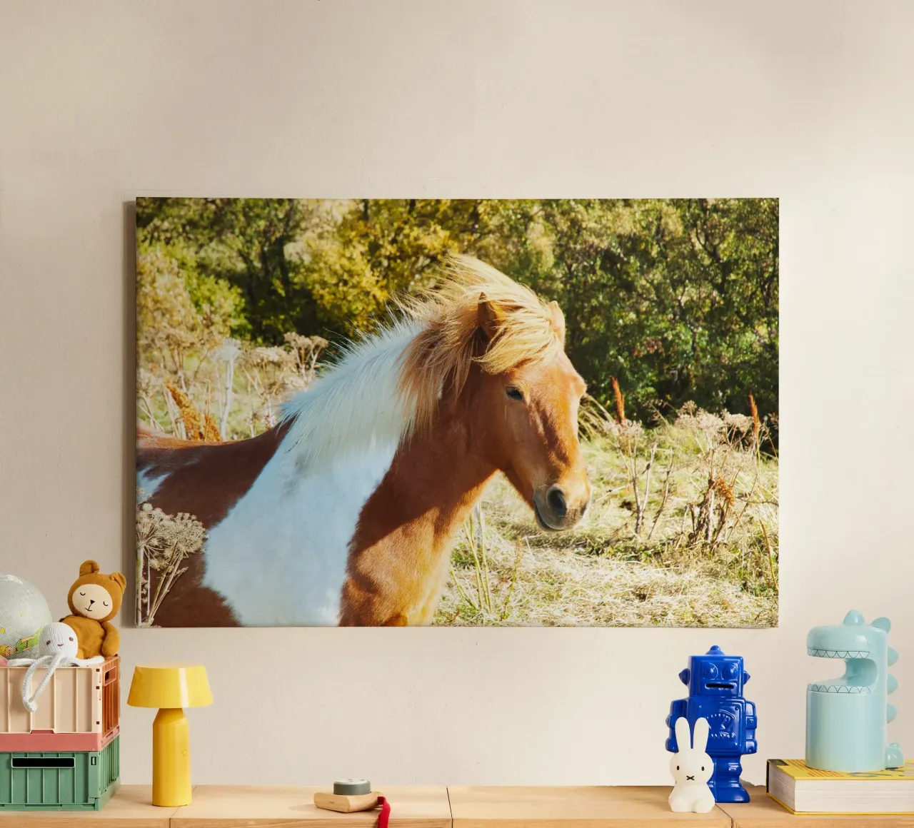 Photographie d'un cheval islandais majestueux dans un cadre naturel toile avec Caisse américaine de Ben & Clo creations