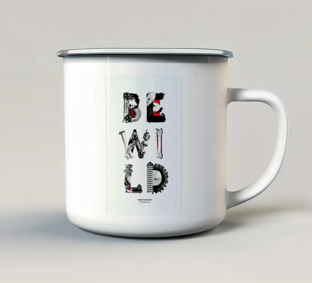 Be Wild Quote tazza in smalto da Birgit Palma