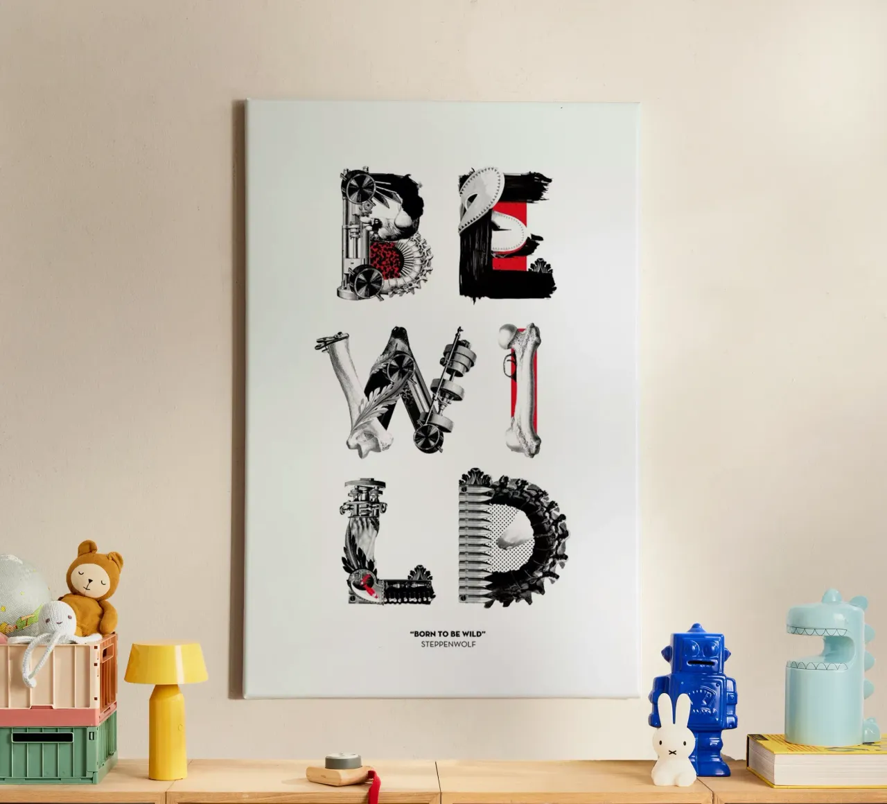 Be Wild Quote tela con Cornice a cassetta da Birgit Palma