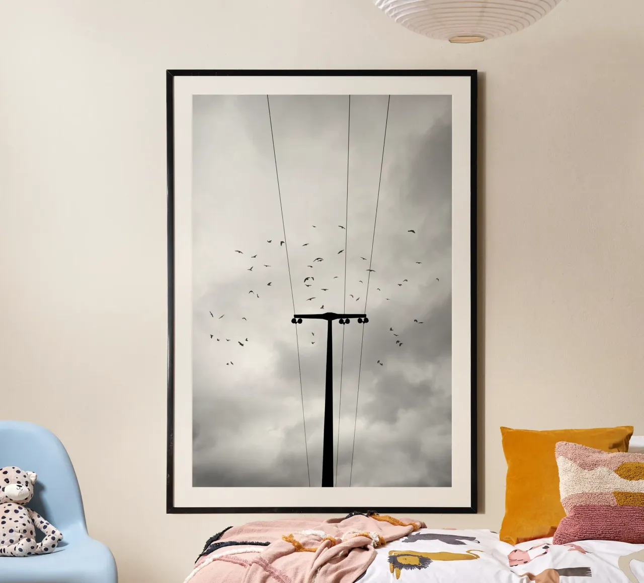 Birds poster con telaio in alluminio da Amy & Kurt
