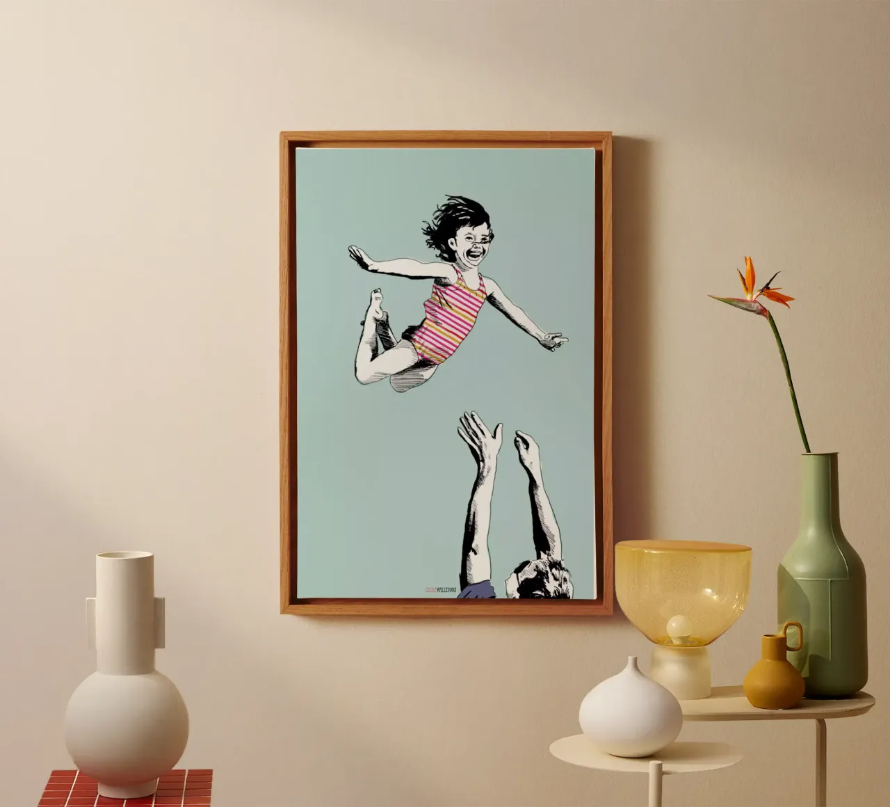 Jump For Joy tela con Cornice a cassetta da La Belette Rose