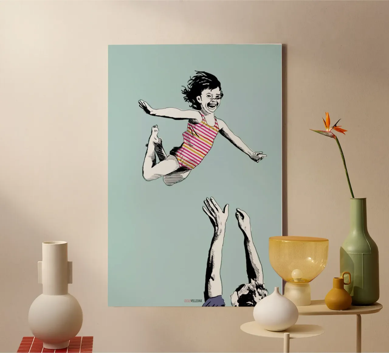 Jump For Joy tela con Cornice a cassetta da La Belette Rose