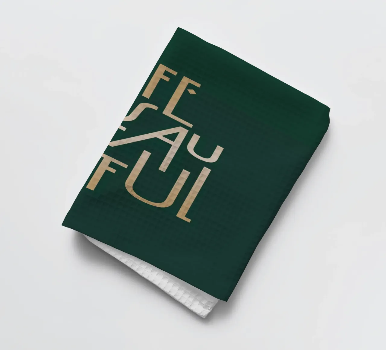Life is beautiful gold tea towel by Amy & Kurt