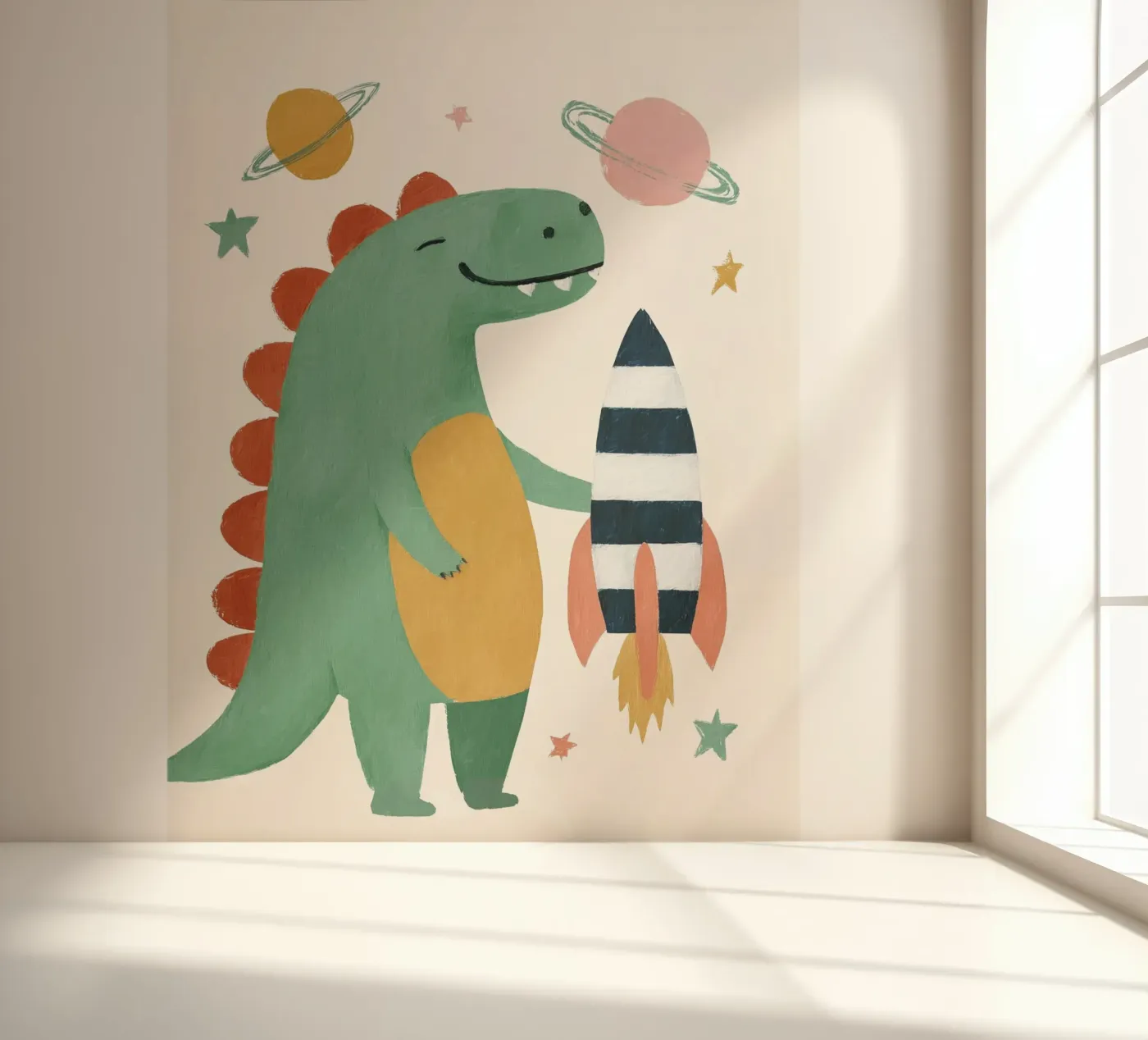 Space Dino fotobehang van Lilo