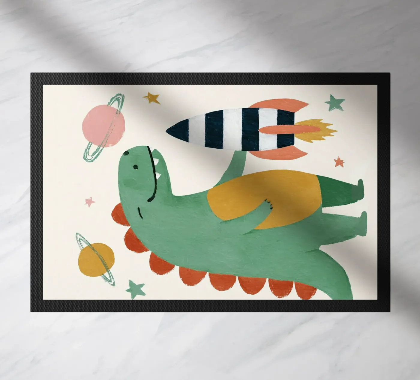 Space Dino doormat by Lilo