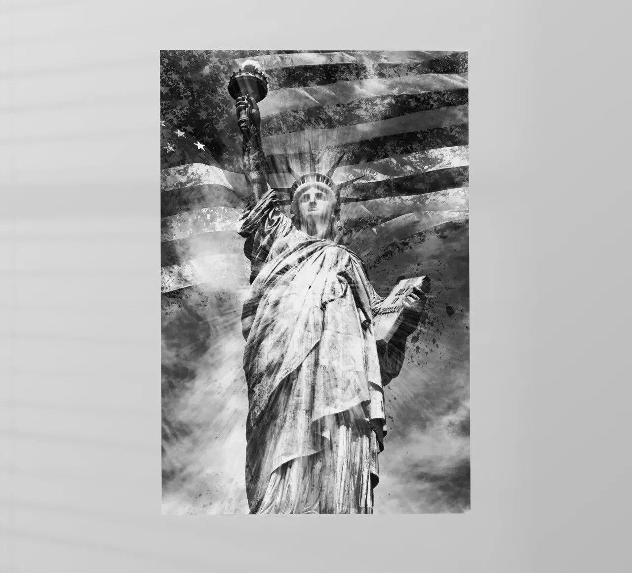 Arte monocromatica STATUA DELLA LIBERTÀ pellicola backlit da Melanie Viola