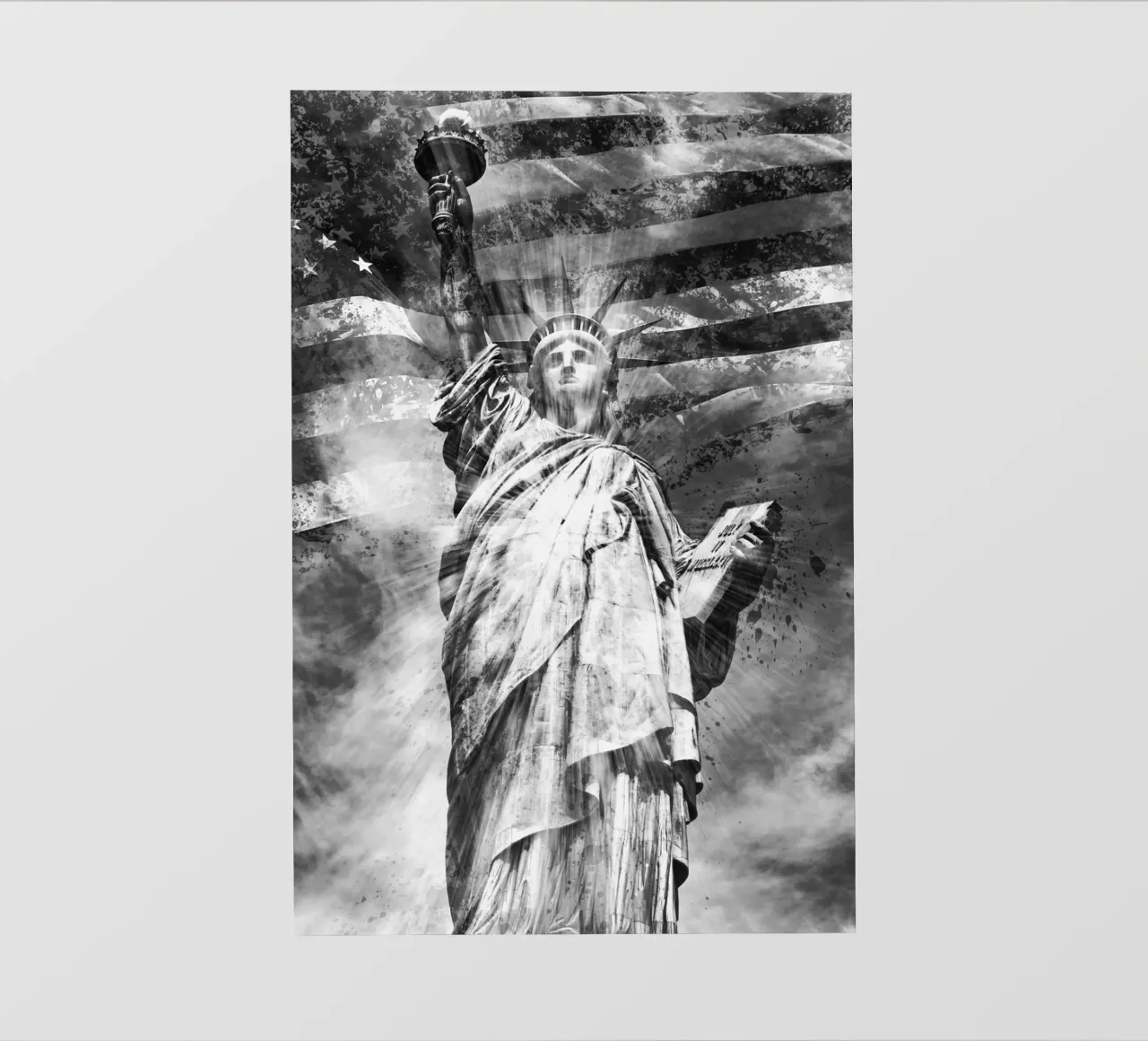 Arte monocromatica STATUA DELLA LIBERTÀ pellicola backlit da Melanie Viola