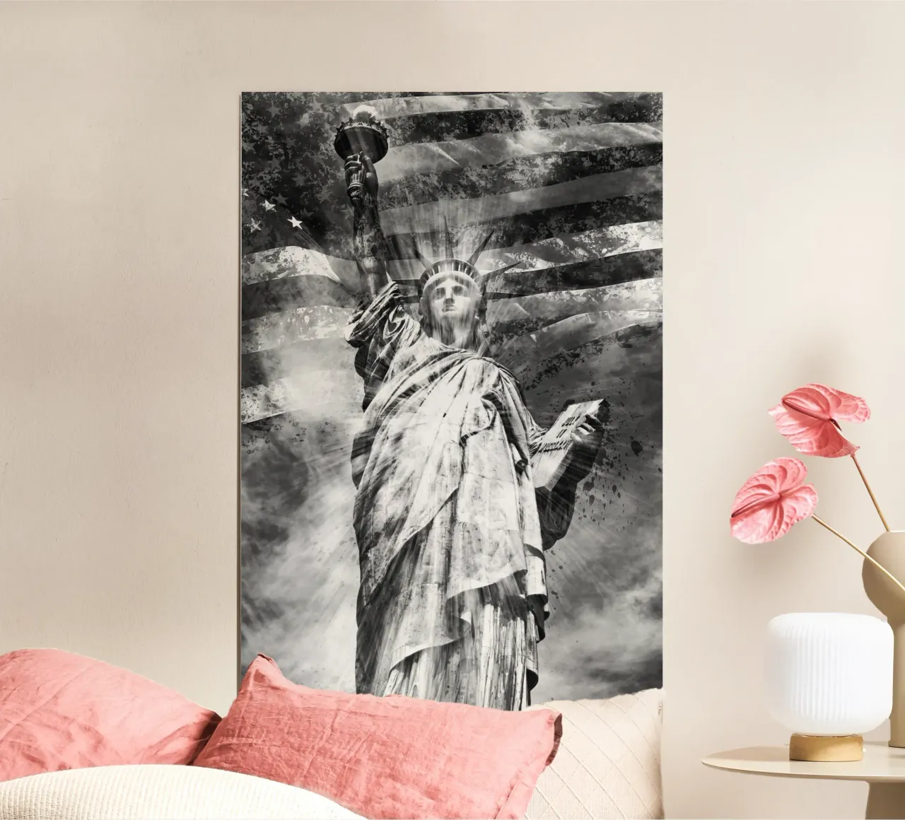 Arte monocromatica STATUA DELLA LIBERTÀ poster da Melanie Viola