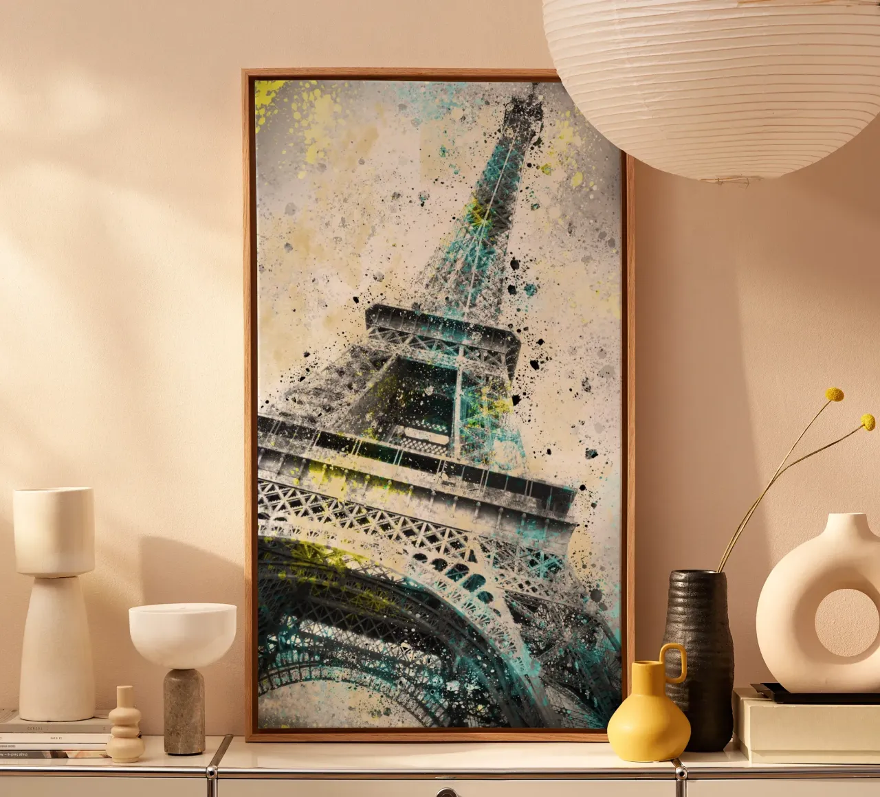 Stadskunst PARIJS Eiffeltoren IV canvas met Baklijst van Melanie Viola