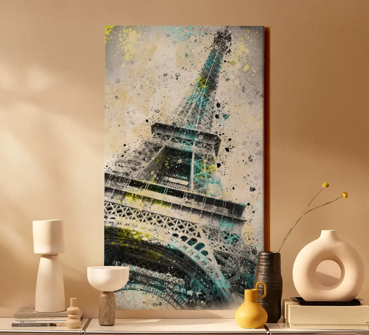 Stadskunst PARIJS Eiffeltoren IV canvas met Baklijst van Melanie Viola