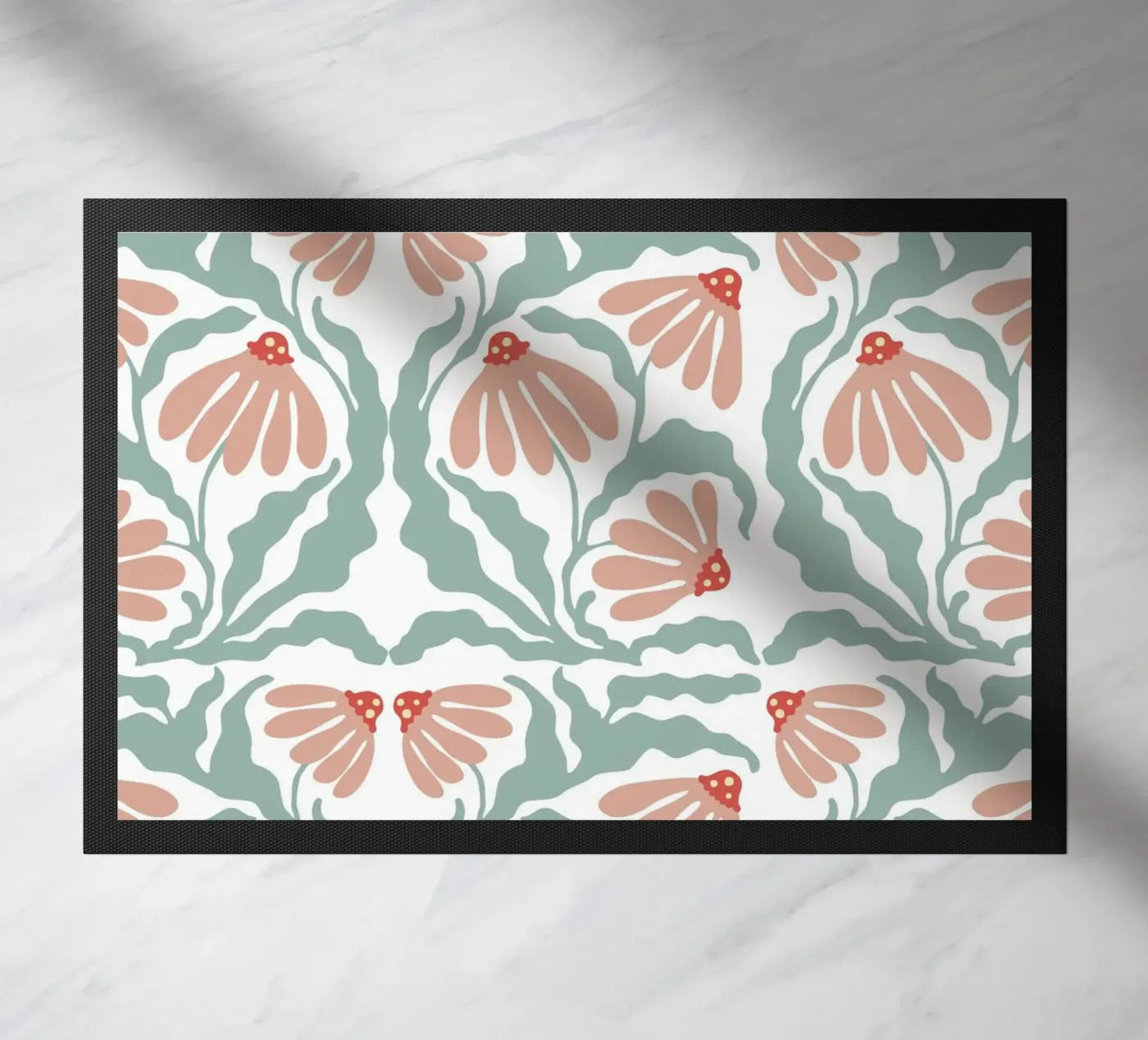 Retro flowers pattern doormat by Happypatterns