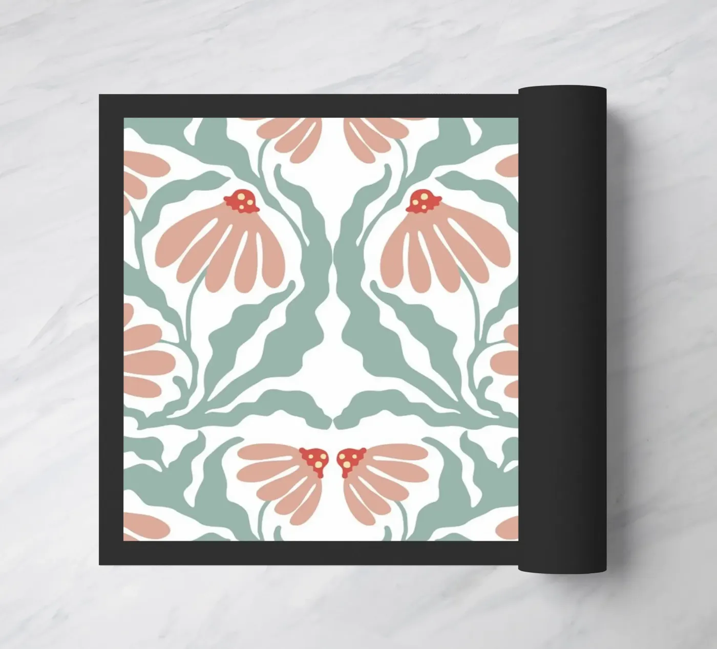 Retro flowers pattern doormat by Happypatterns