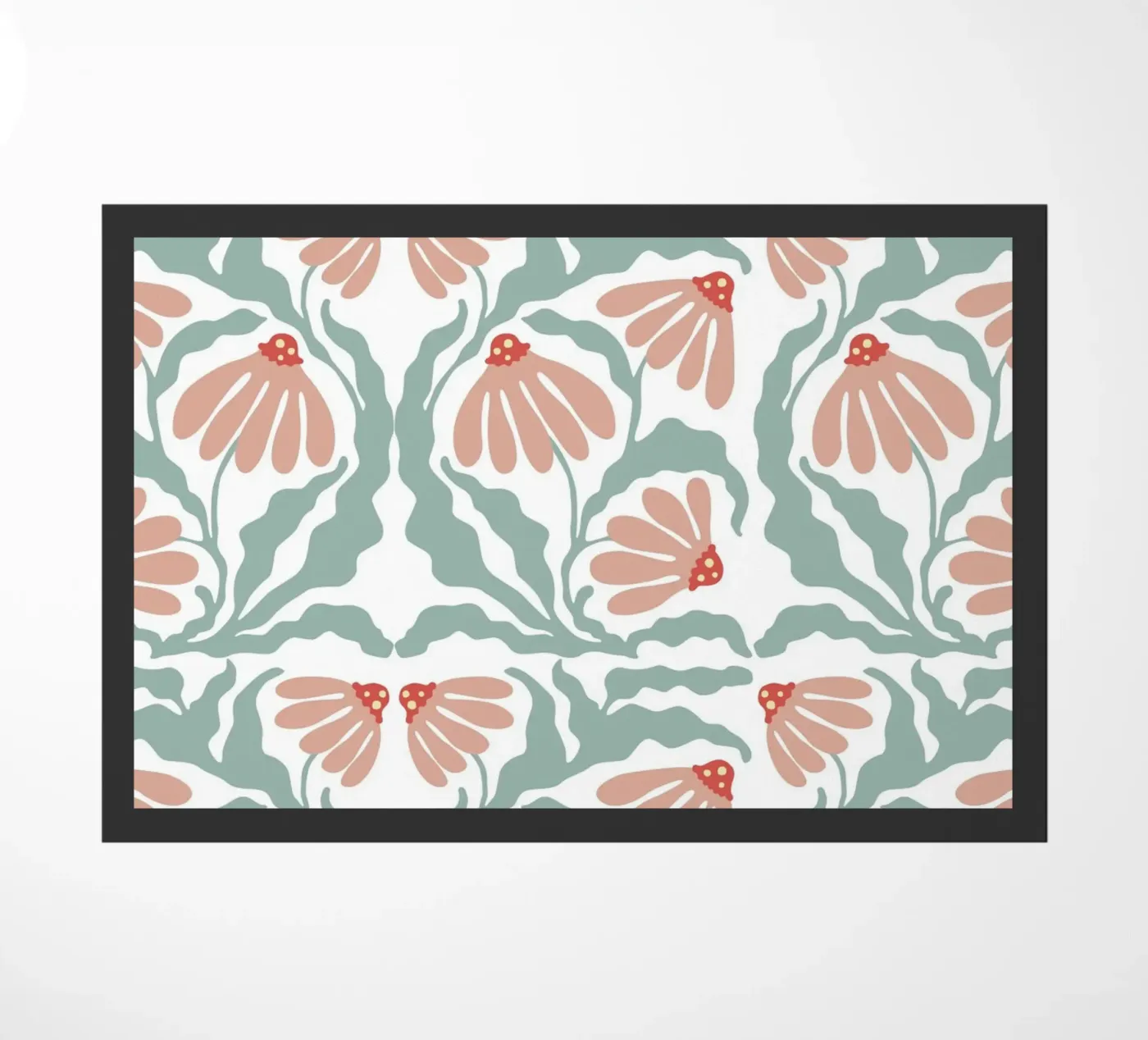 Retro flowers pattern doormat by Happypatterns