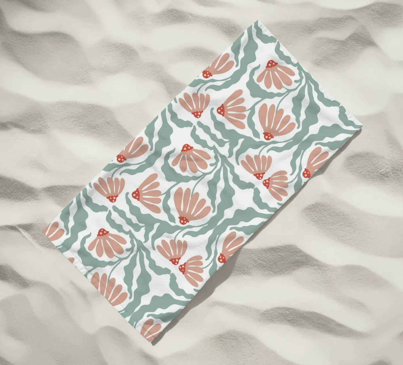 Retro flowers pattern telo mare da Happypatterns