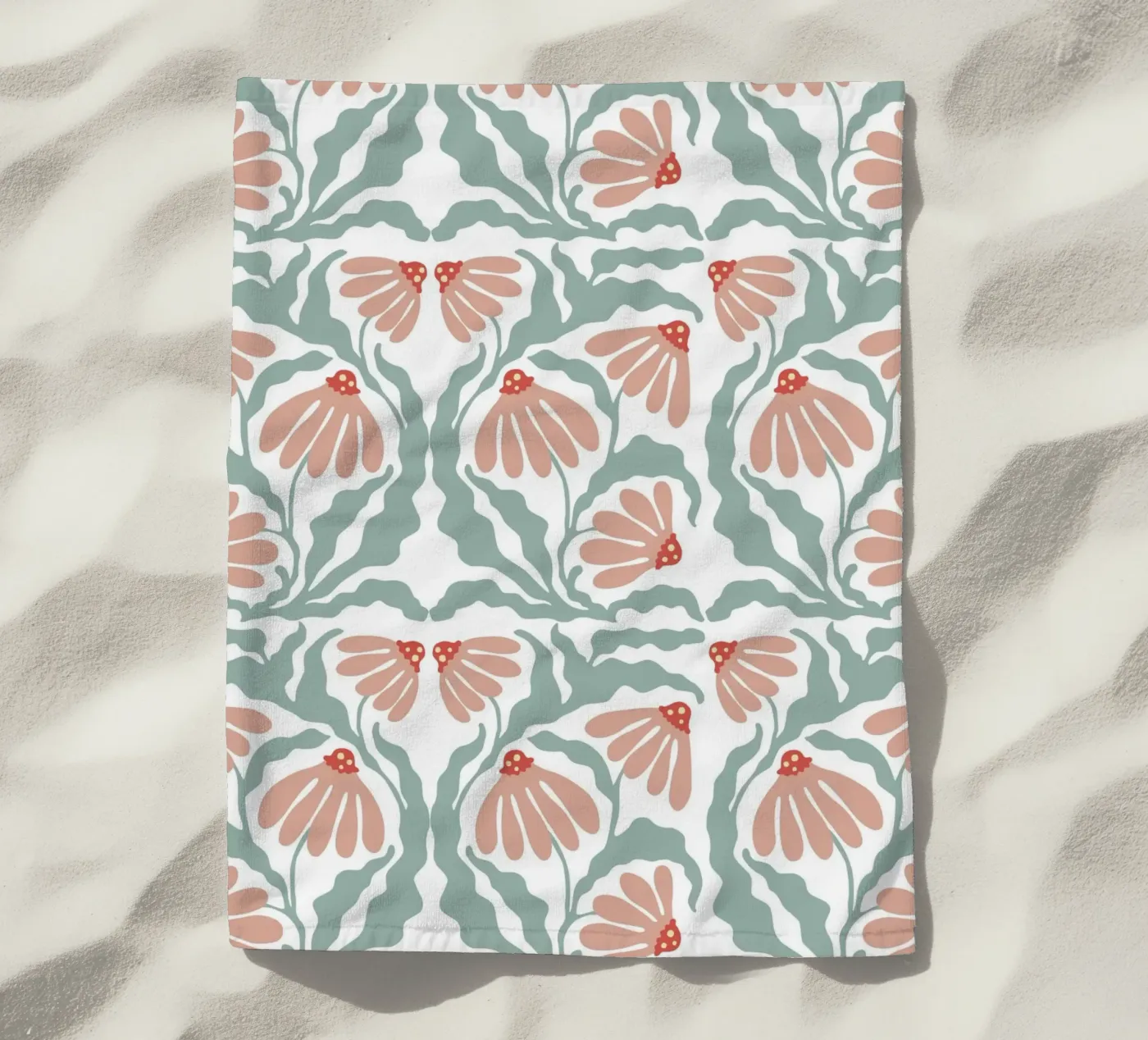 Retro flowers pattern telo mare da Happypatterns