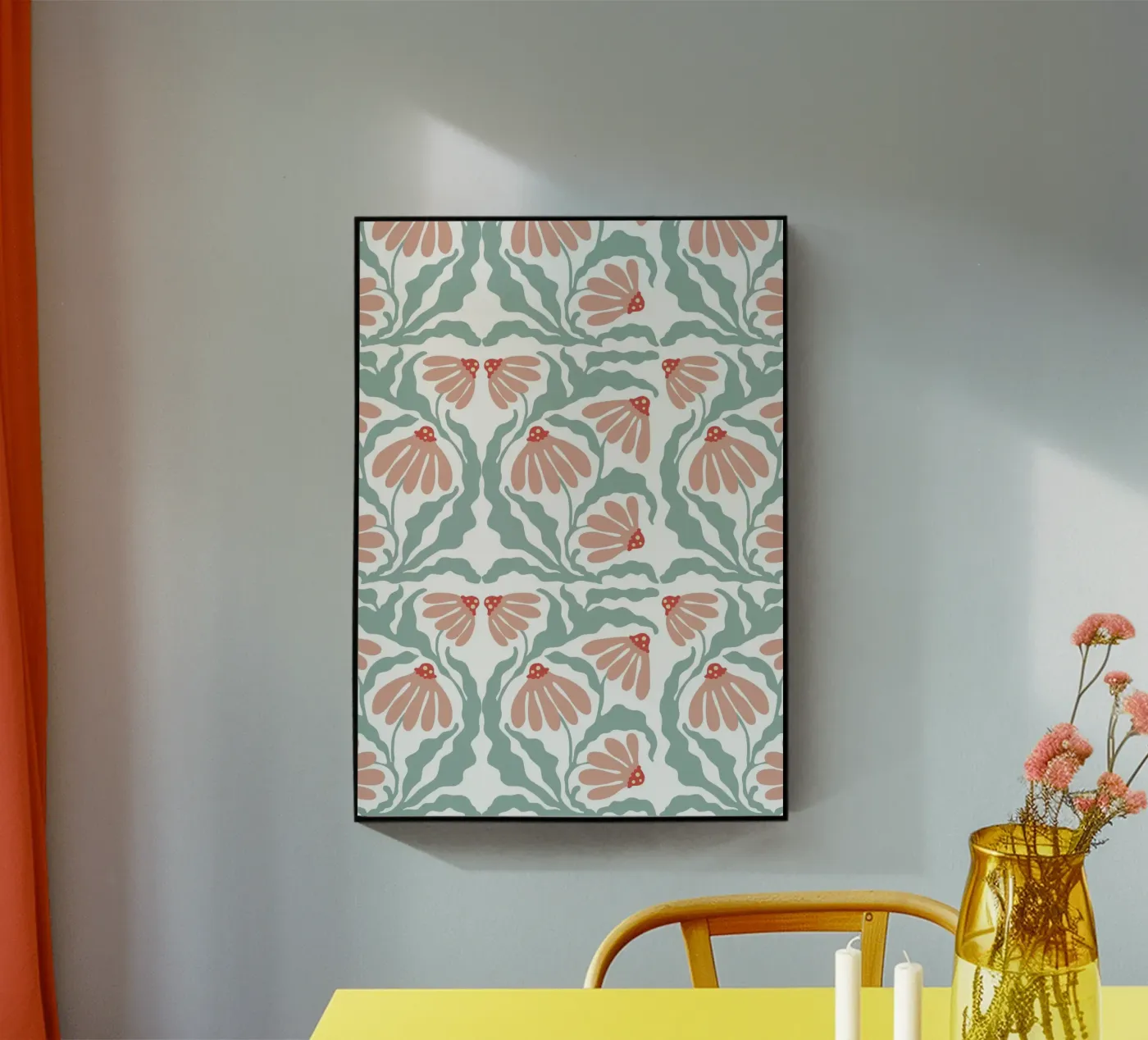 Retro flowers pattern plexiglass da Happypatterns