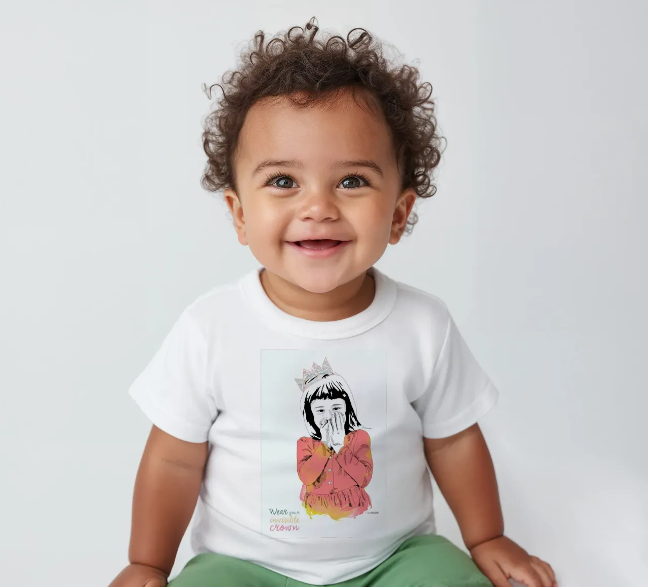 The Invisible Crown baby t-shirt by La Belette Rose