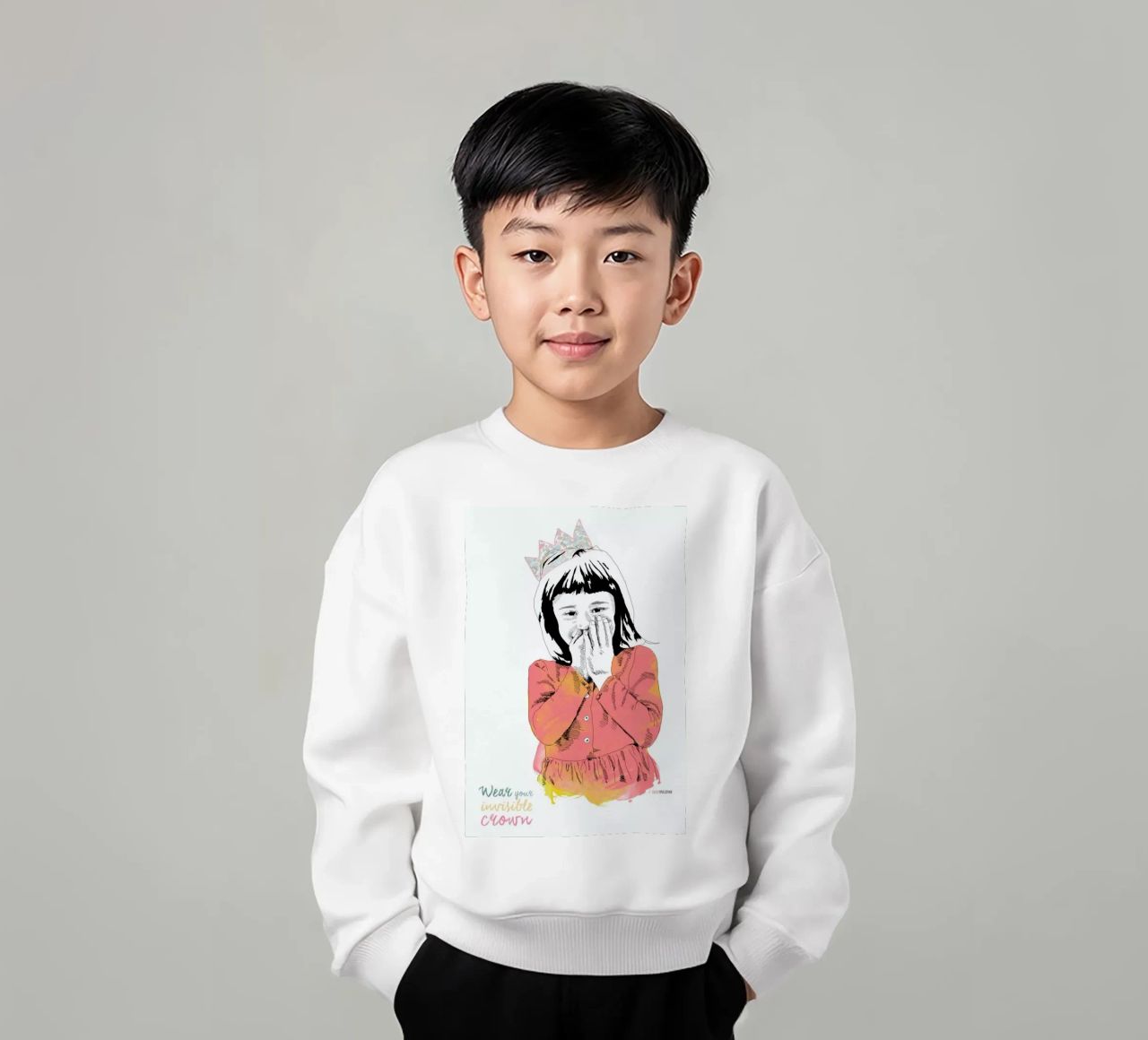 The Invisible Crown sudadera para niño de La Belette Rose
