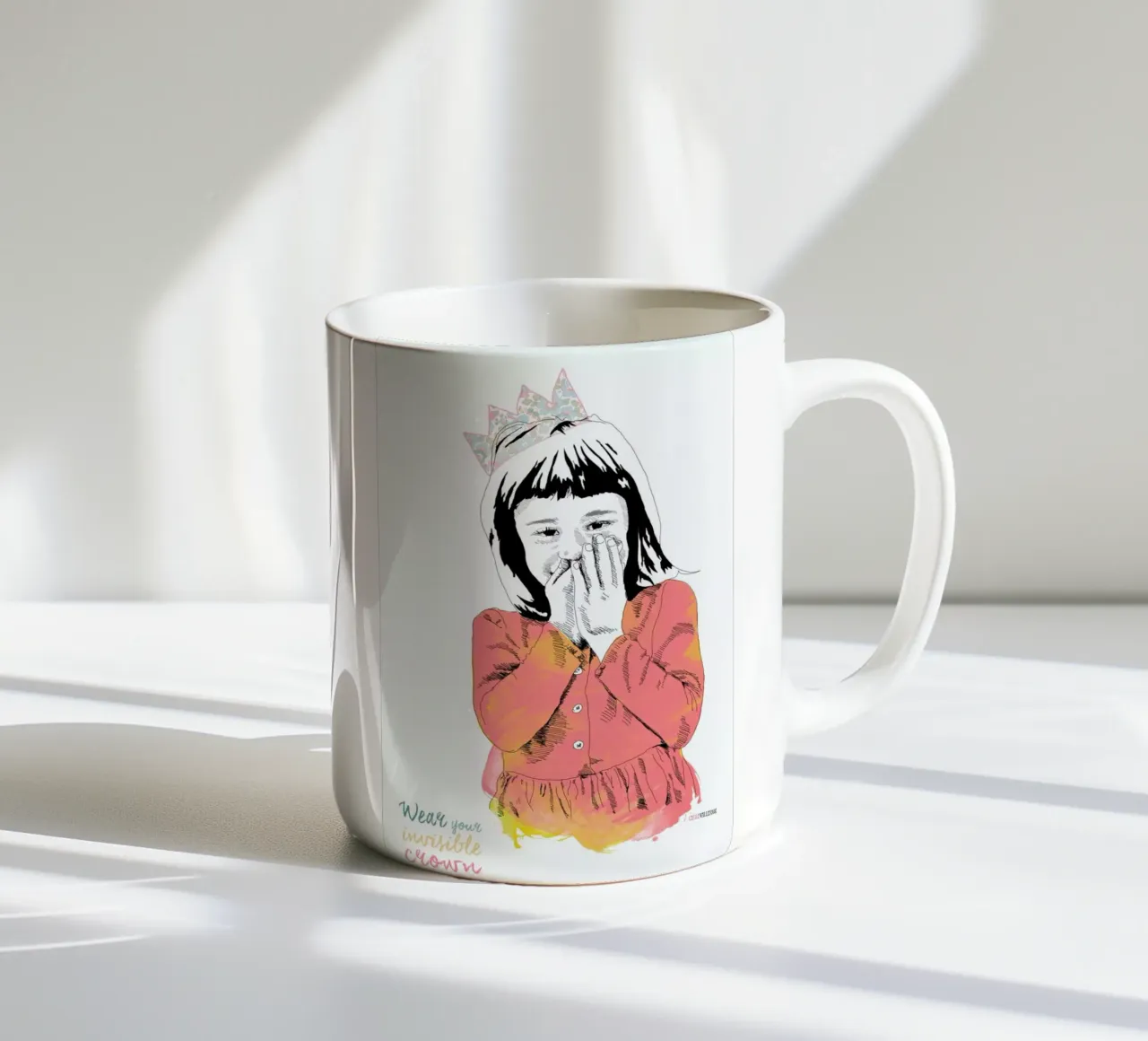 The Invisible Crown ceramic mug by La Belette Rose
