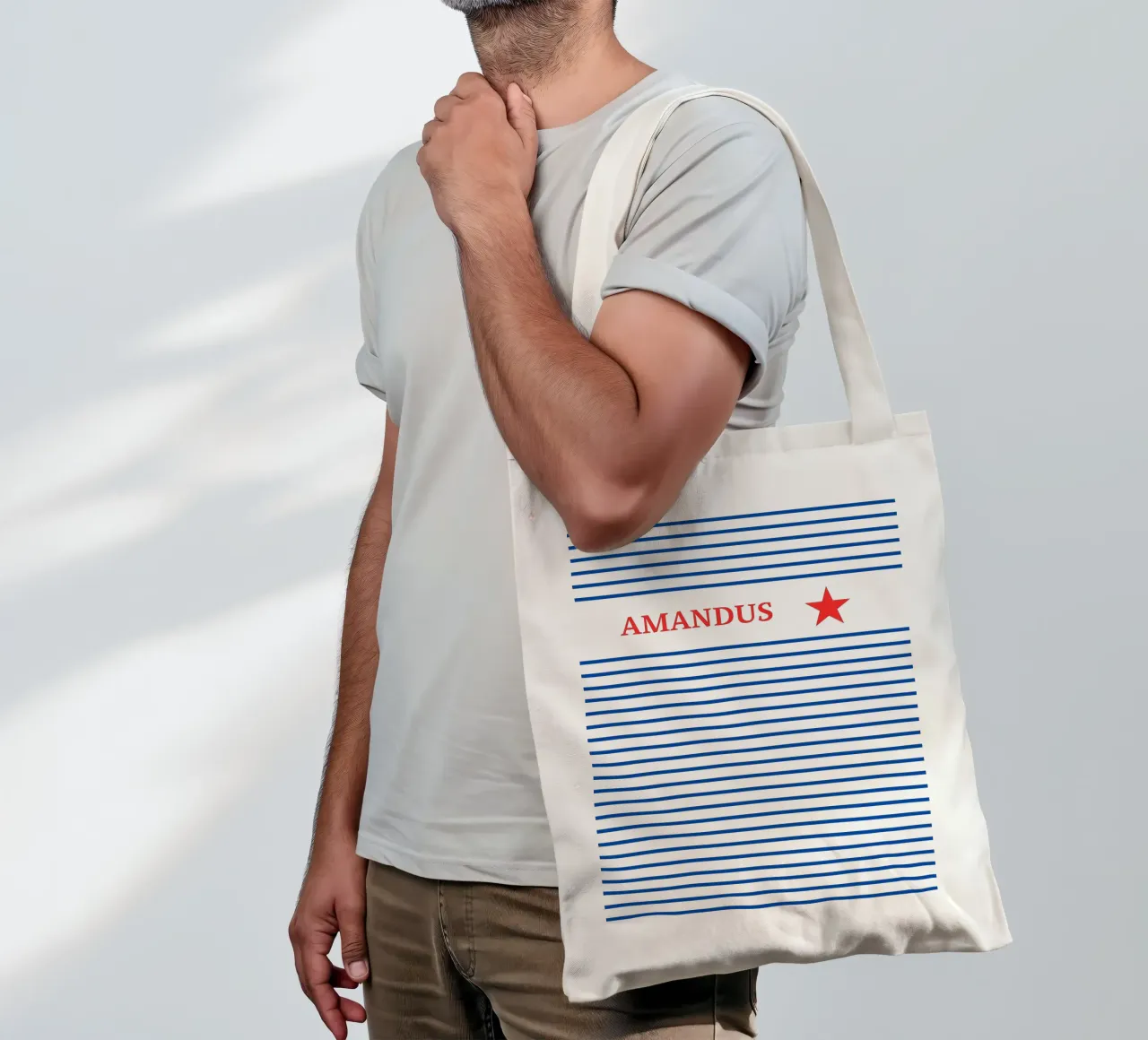 Streifen mit Herz oder Stern borsa in juta da Ohkimiko