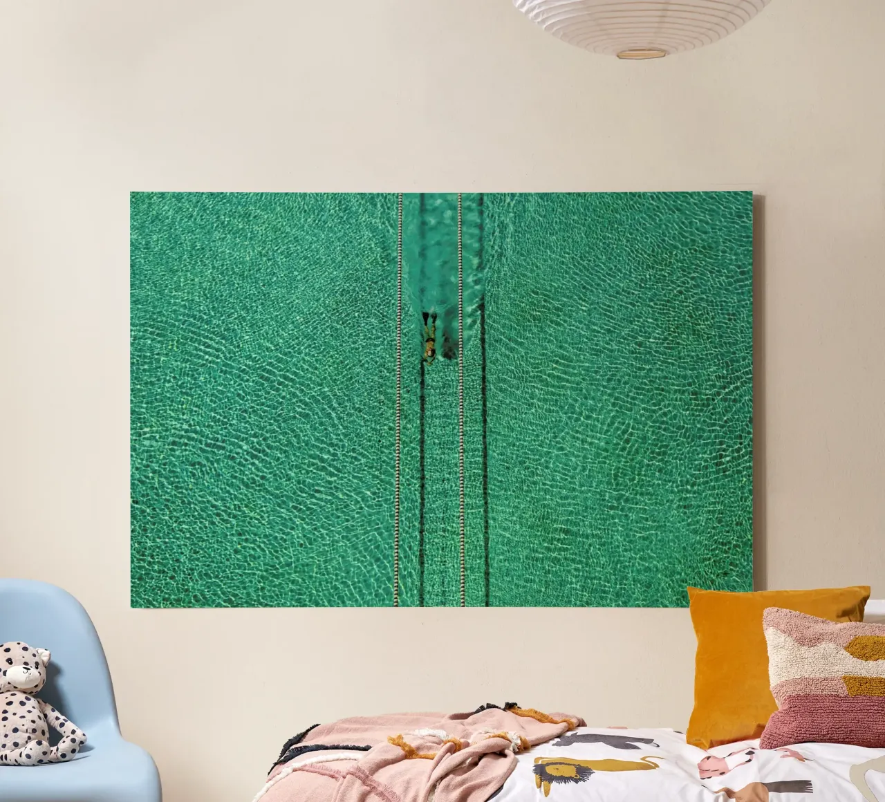 Swimmer - Hossein Nikzad Amoli canvas with Floater frame by Pictufy