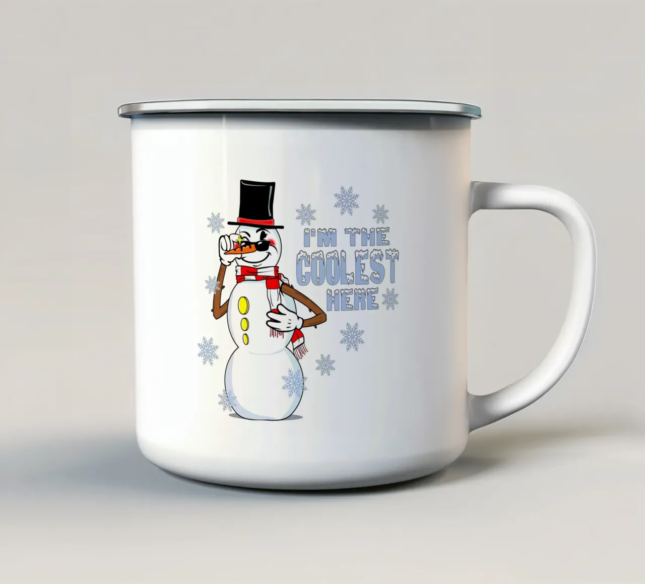 Il pupazzo di neve cool tazza in smalto da sillyindustries
