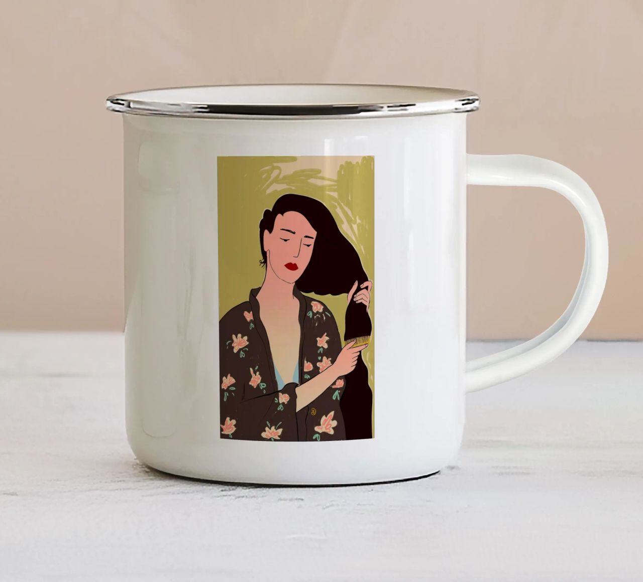 RITUALE DI CURA DI SÉ tazza in smalto da Sandra Poliakov