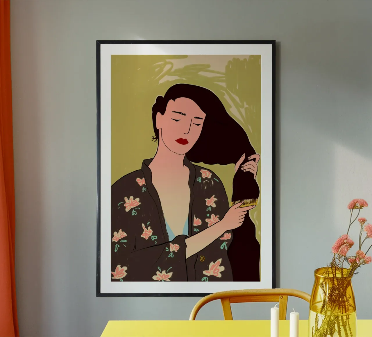 RITUALE DI CURA DI SÉ poster con telaio in legno da Sandra Poliakov