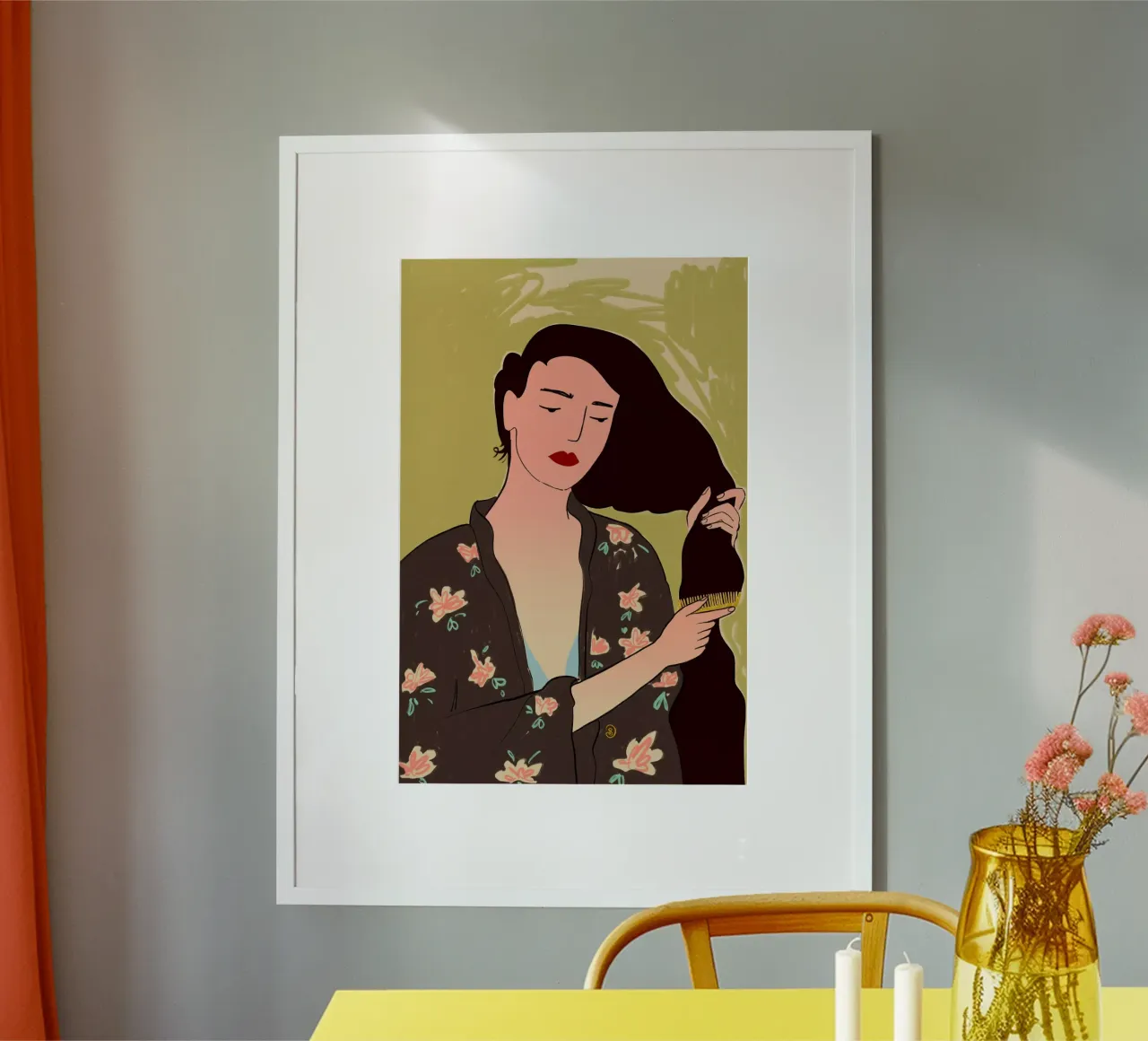 RITUALE DI CURA DI SÉ poster con telaio in legno da Sandra Poliakov
