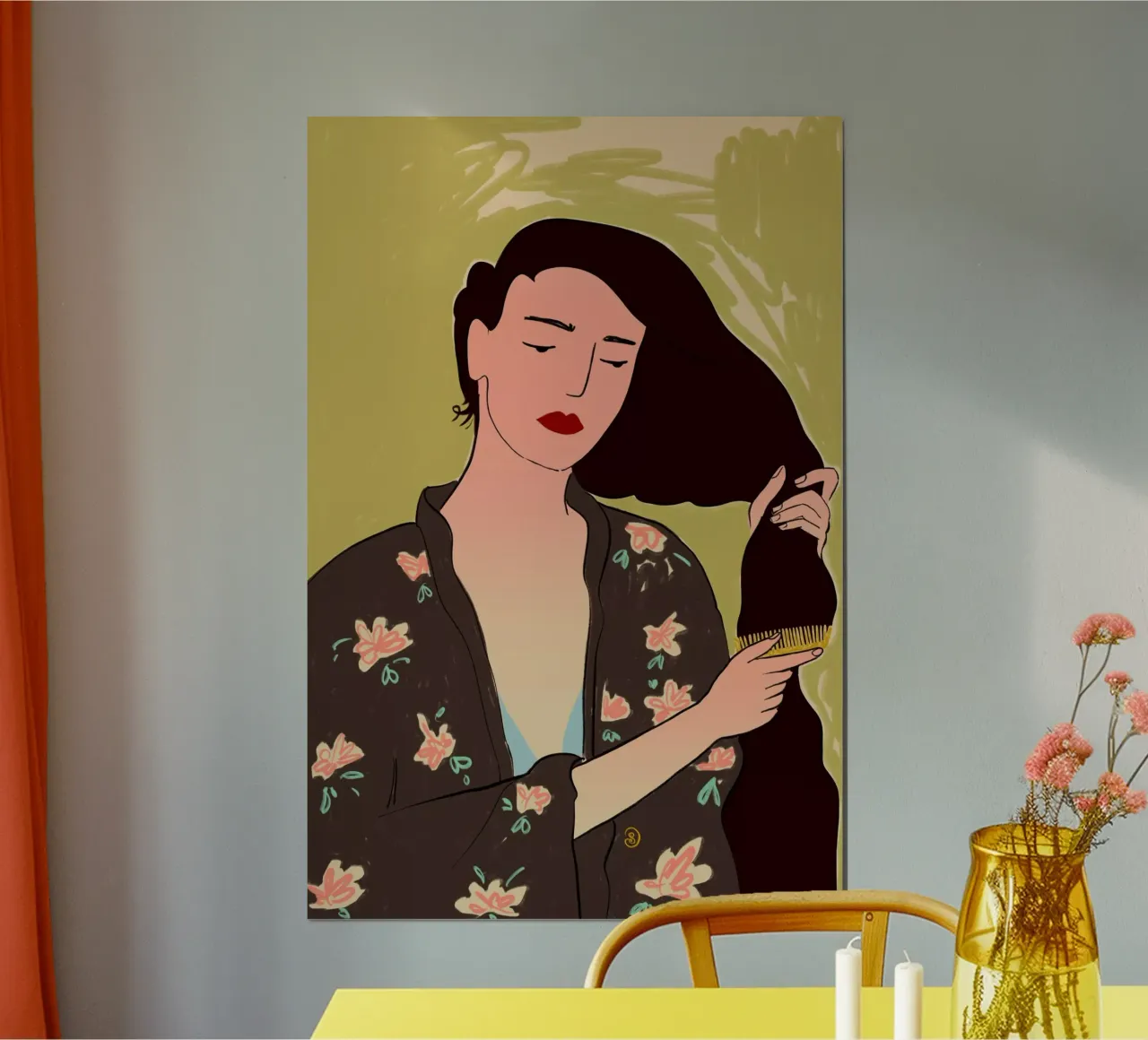 RITUALE DI CURA DI SÉ poster con telaio in legno da Sandra Poliakov